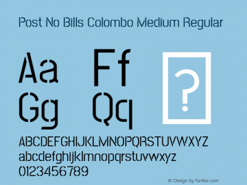 Post No Bills Colombo Medium Regular Version 1.220 ; ttfautohint (v1.6) Font Sample