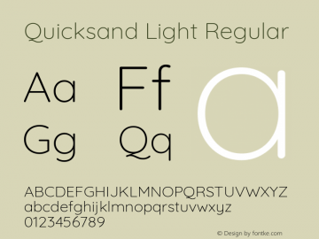 Quicksand Light Regular Version 3.000图片样张