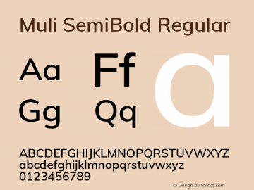 Muli SemiBold Regular Version 2.001图片样张