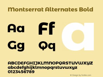 Montserrat Alternates Bold Version 6.001图片样张