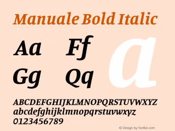 Manuale Bold Italic Version 0.075 Font Sample