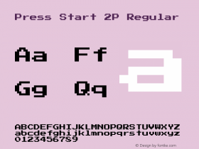 Press Start 2P Regular Version 3.000 Font Sample