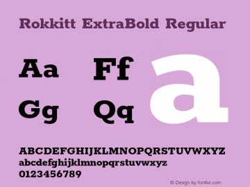 Rokkitt ExtraBold Regular Version 3.002图片样张