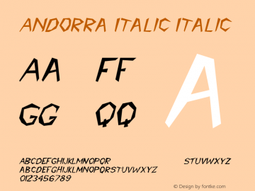 Andorra Italic Italic Unknown图片样张