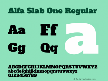 Alfa Slab One Regular Version 2.000图片样张