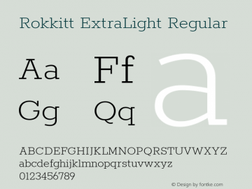 Rokkitt ExtraLight Regular Version 3.002图片样张