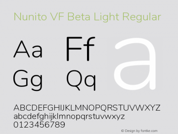 Nunito VF Beta Light Regular Version 3.001图片样张