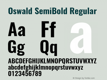 Oswald SemiBold Regular Version 4.002图片样张