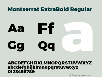 Montserrat ExtraBold Regular Version 6.001图片样张