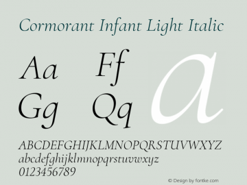 Cormorant Infant Light Italic Version 3.303 Font Sample