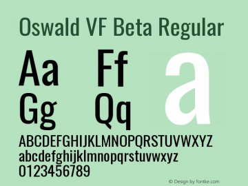 Oswald VF Beta Regular Version 4.002图片样张