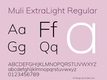 Muli ExtraLight Regular Version 2.001图片样张