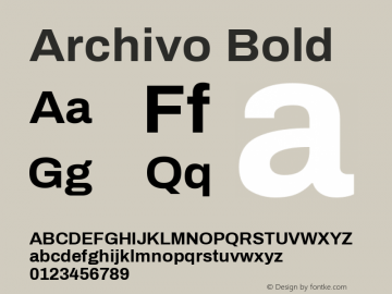 Archivo Bold Version 1.001图片样张