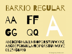 Barrio Regular Version 1.005 Font Sample