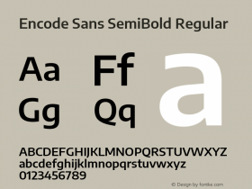 Encode Sans SemiBold Regular Version 2.000 Font Sample