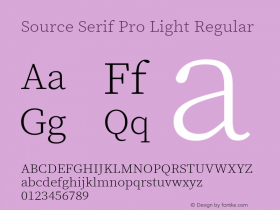 Source Serif Pro Light Regular Version 2.000;PS 1.000;hotconv 16.6.51;makeotf.lib2.5.65220 Font Sample