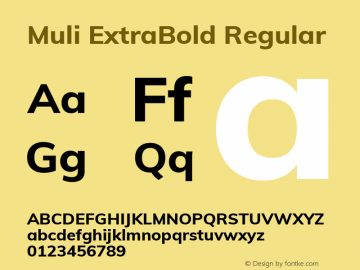 Muli ExtraBold Regular Version 2.001图片样张