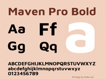Maven Pro Bold Version 2.001 Font Sample