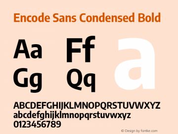 Encode Sans Condensed Bold Version 2.000图片样张