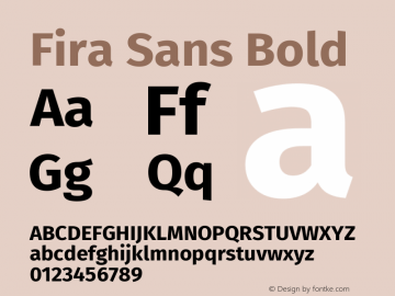Fira Sans Bold Version 4.203 Font Sample