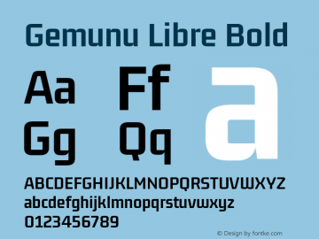 Gemunu Libre Bold Version 1.001 ; ttfautohint (v1.6) Font Sample