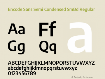 Encode Sans Semi Condensed SmBd Regular Version 2.000图片样张