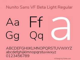 Nunito Sans VF Beta Light Regular Version 2.002 Font Sample
