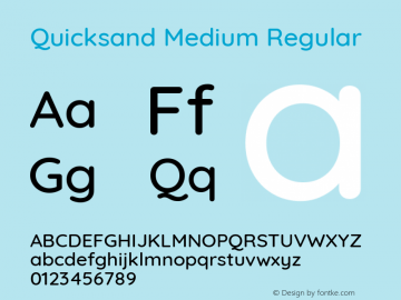 Quicksand Medium Regular Version 3.000 Font Sample