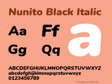 Nunito Black Italic Version 3.001图片样张