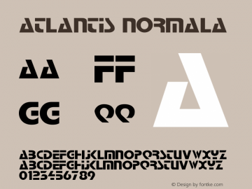 Atlantis NormalA Version 1.000 Font Sample