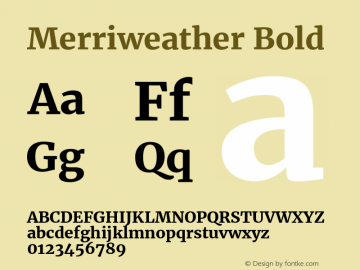 Merriweather Bold Version 2.001 Font Sample