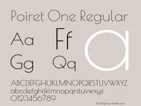 Poiret One Regular Version 1.101 Font Sample