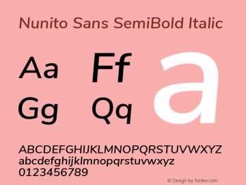 Nunito Sans SemiBold Italic Version 2.002 Font Sample