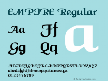 EMPIRE Regular Unknown Font Sample