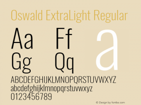 Oswald ExtraLight Regular Version 4.002图片样张