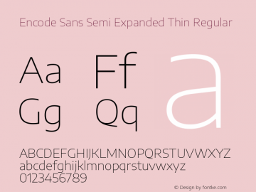 Encode Sans Semi Expanded Thin Regular Version 2.000图片样张