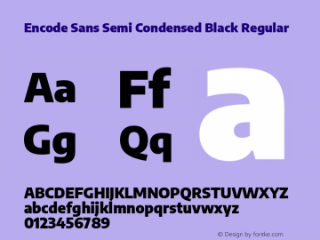 Encode Sans Semi Condensed Black Regular Version 2.000图片样张