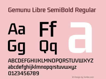 Gemunu Libre SemiBold Regular Version 1.001 ; ttfautohint (v1.6)图片样张