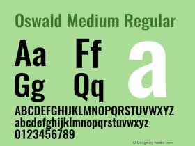 Oswald Medium Regular Version 4.002图片样张