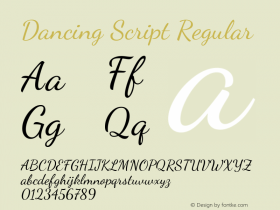 Dancing Script Regular Version 2.000图片样张