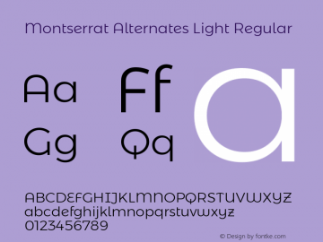 Montserrat Alternates Light Regular Version 6.001图片样张