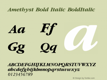 Amethyst Bold Italic BoldItalic Version 0.0图片样张