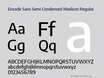 Encode Sans Semi Condensed Medium Regular Version 2.000 Font Sample