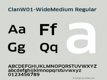 ClanW01-WideMedium Regular Version 7.504 Font Sample