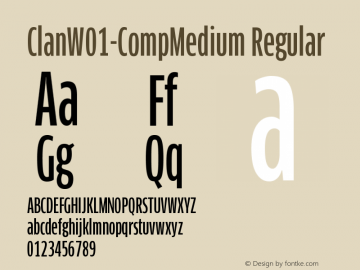 ClanW01-CompMedium Regular Version 7.504 Font Sample