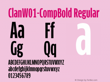 ClanW01-CompBold Regular Version 7.504 Font Sample
