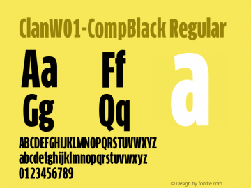 ClanW01-CompBlack Regular Version 7.504 Font Sample