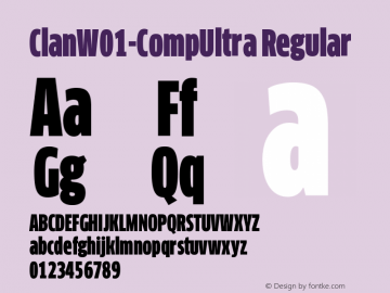 ClanW01-CompUltra Regular Version 7.504 Font Sample