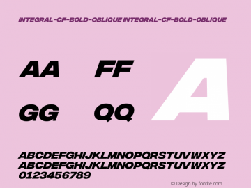 integral-cf-bold-oblique integral-cf-bold-oblique Version 1.000;PS 001.000;hotconv 1.0.88;makeotf.lib2.5.64775 Font Sample