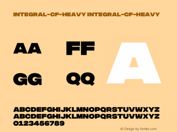 integral-cf-heavy integral-cf-heavy Version 1.000;PS 001.000;hotconv 1.0.88;makeotf.lib2.5.64775 Font Sample